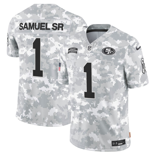 49ers 2024 Salute to Service Vapor Limited Jersey - Arctic Camo - All Stitched