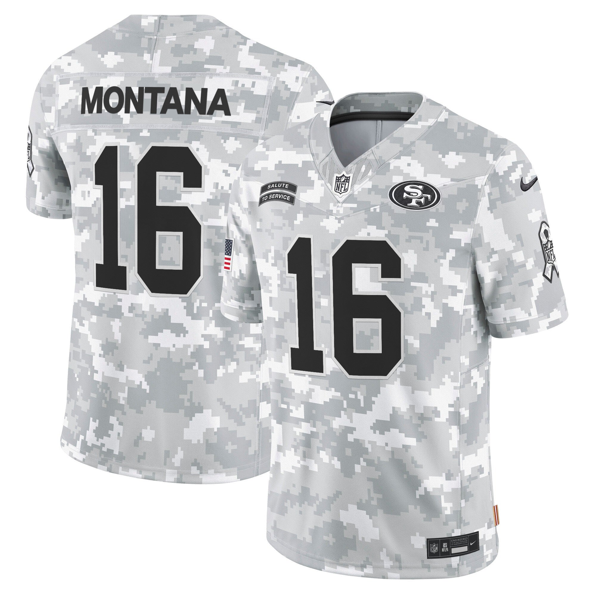 49ers 2024 Salute to Service Vapor Limited Jersey - Arctic Camo - All Stitched