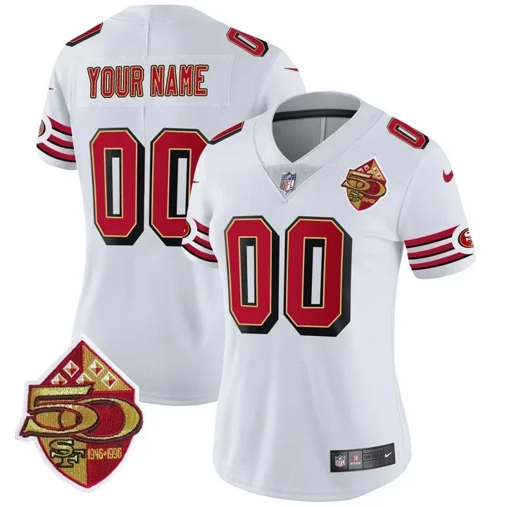 49ers 1996 Throwback/ 75th Patch Vapor Limited Custom Jersey - All Stitched