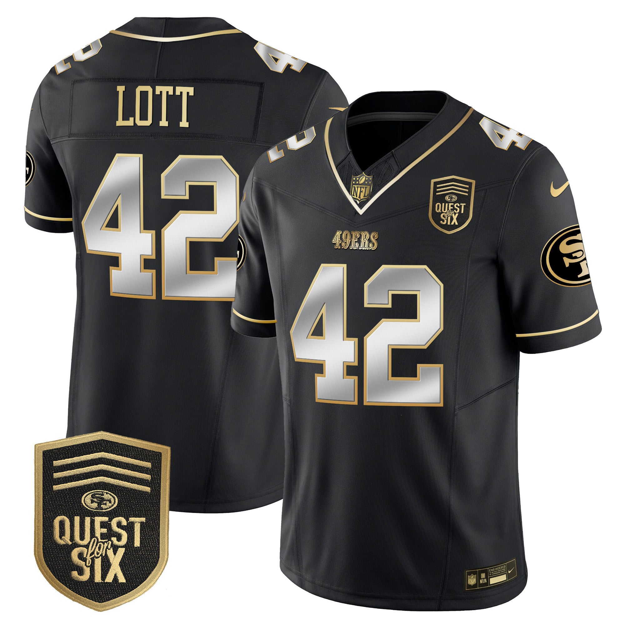 Men's 49ers Quest For Six Patch Vapor Limited Jersey - All Stitched