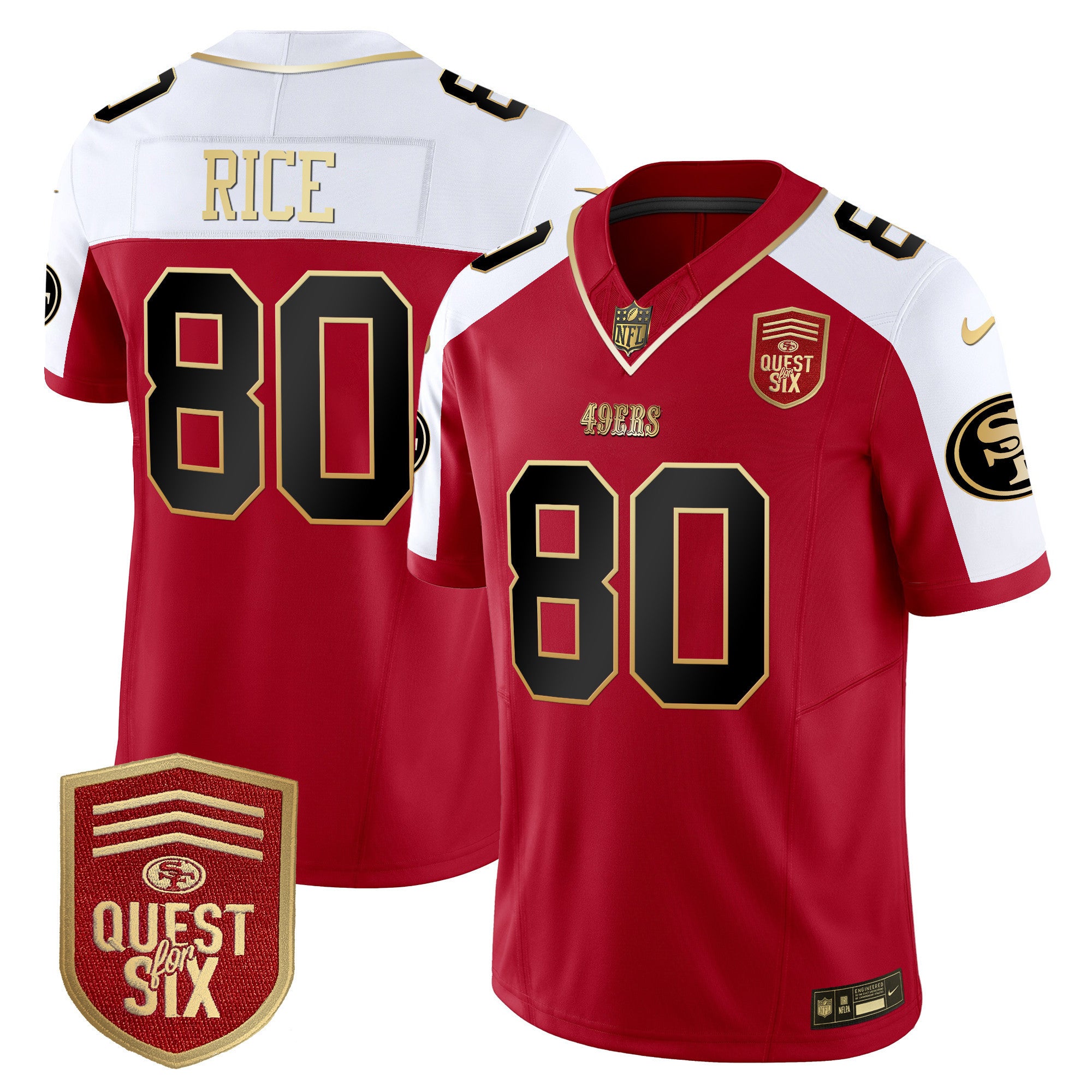 Men's 49ers Quest For Six Patch Vapor Limited Jersey - All Stitched