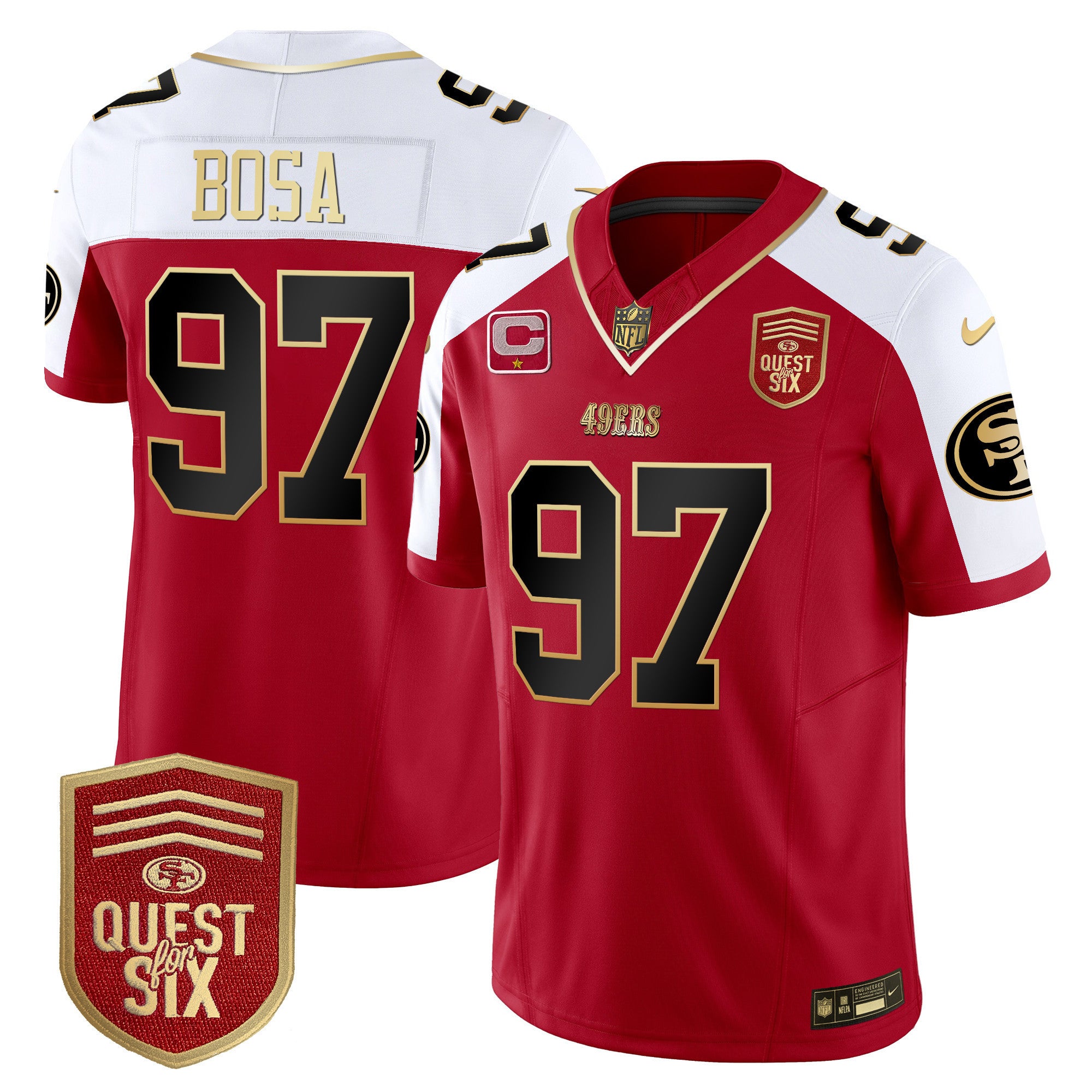 Men's 49ers Quest For Six Patch Vapor Limited Jersey - All Stitched