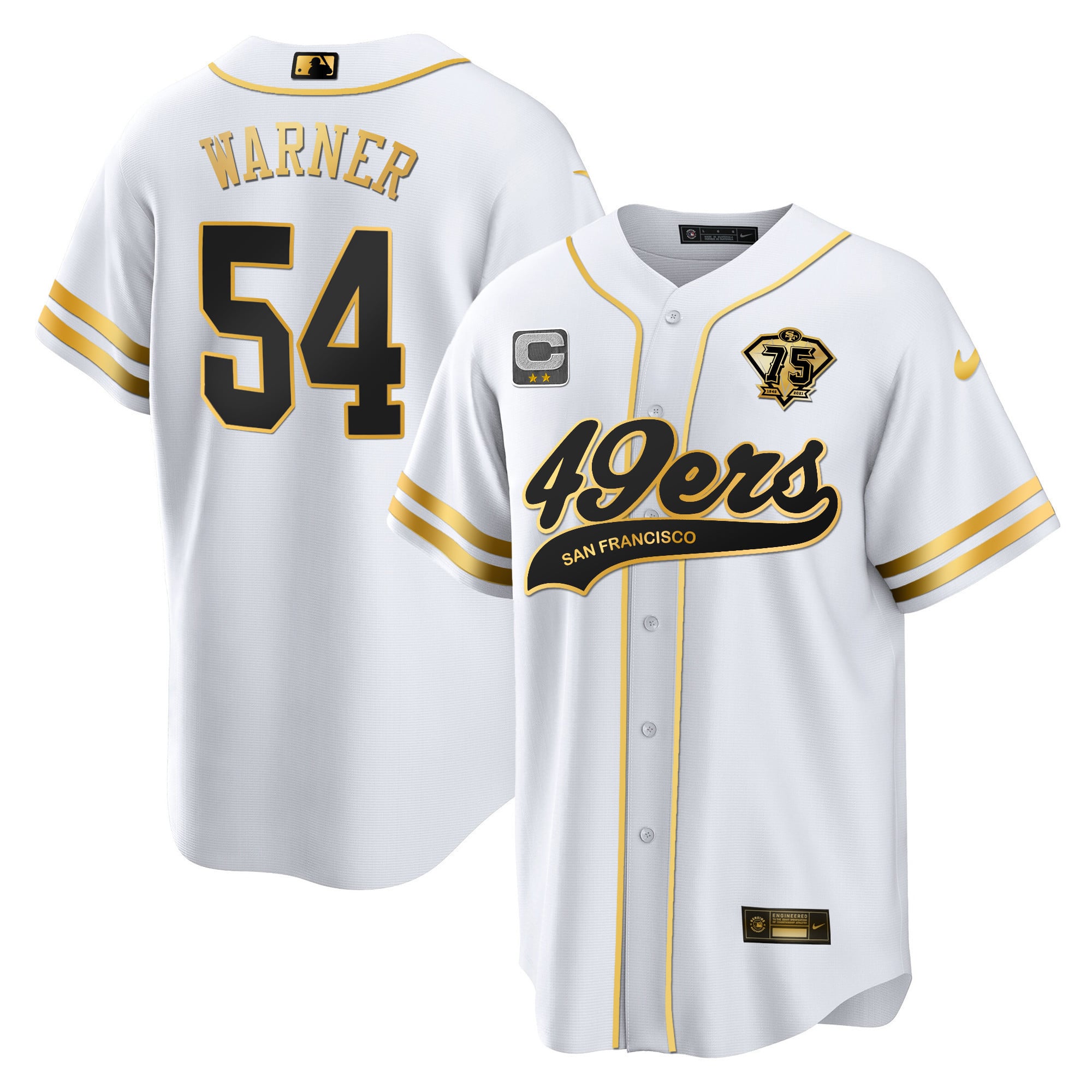 Men's 49ers Cool Base Gold Limited Jersey V2 - All Stitched