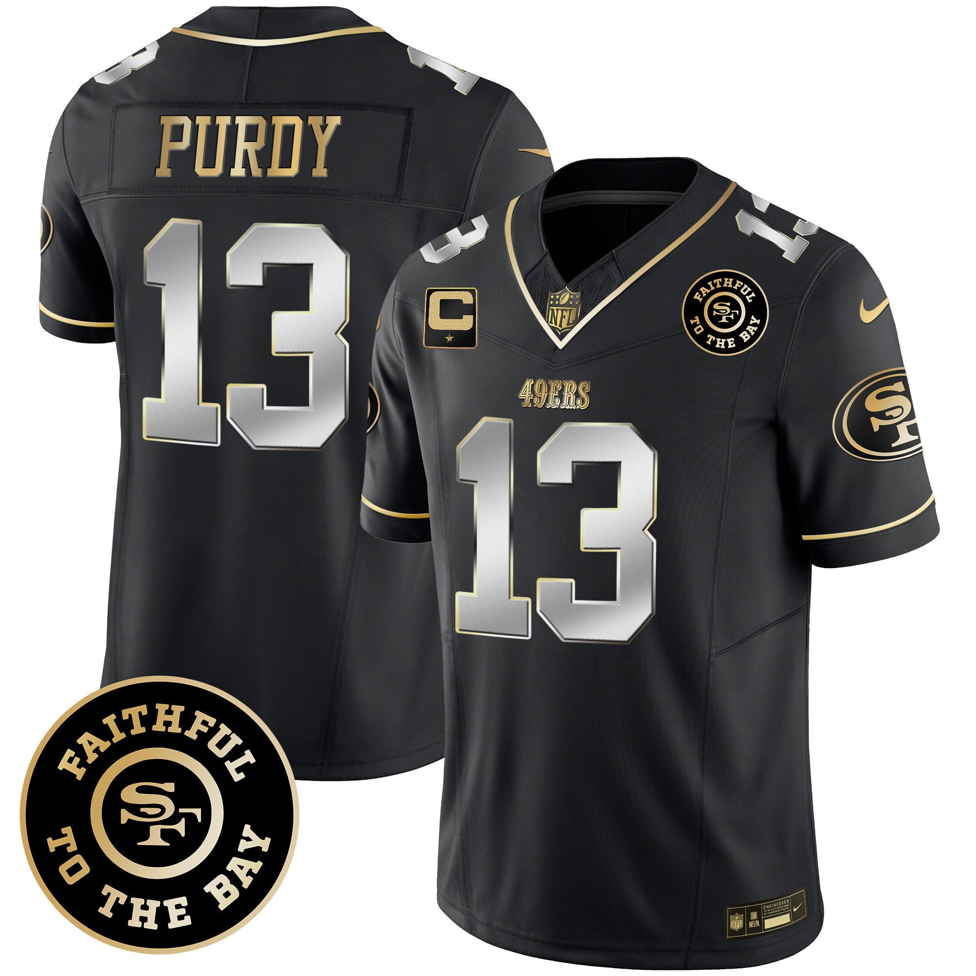 Men's 49ers Faithful To The Bay Patch Vapor Limited Jersey - All Stitched