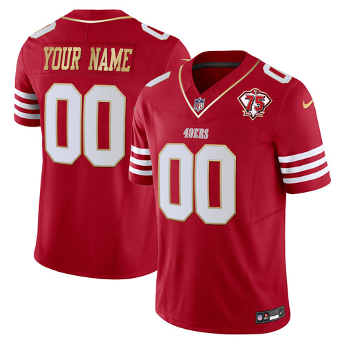 49ers 2023 Vapor Gold Trim Limited Custom Jersey - All Stitched
