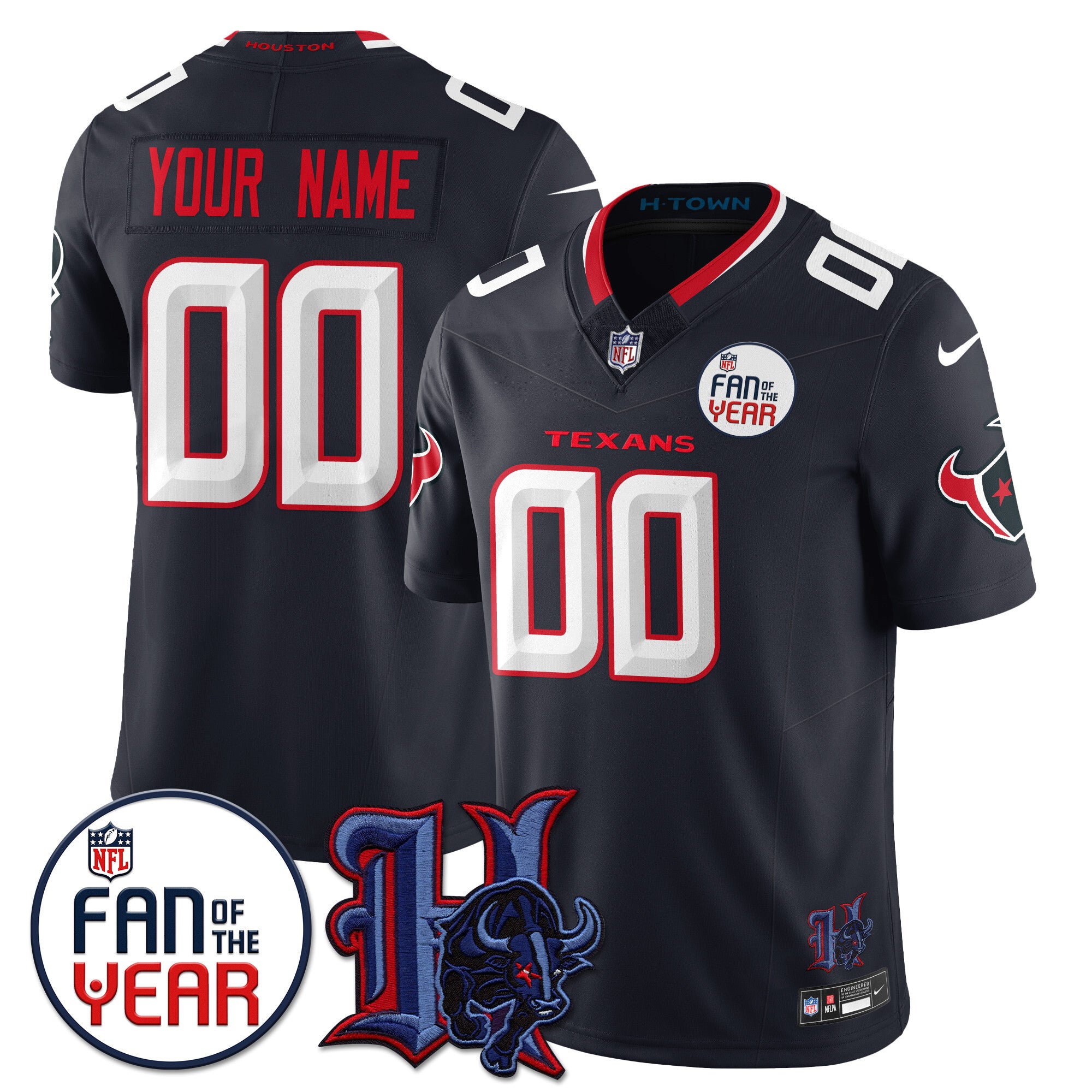 Women's Houston Texans "Fan Of The Year" Jersey - All Stitched