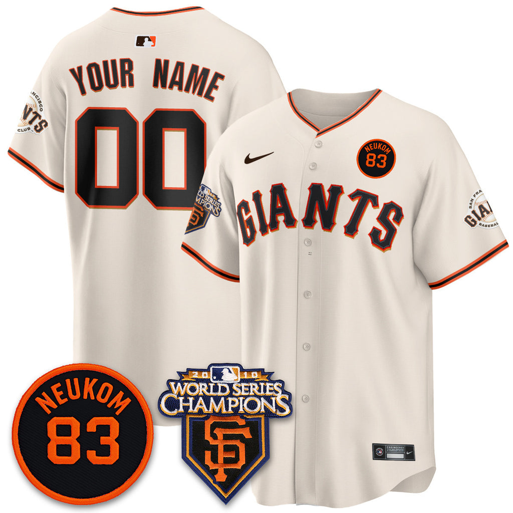 Men's Giants Bill Neukom Memories Jersey - 2010 World Series Champions - All Stitched