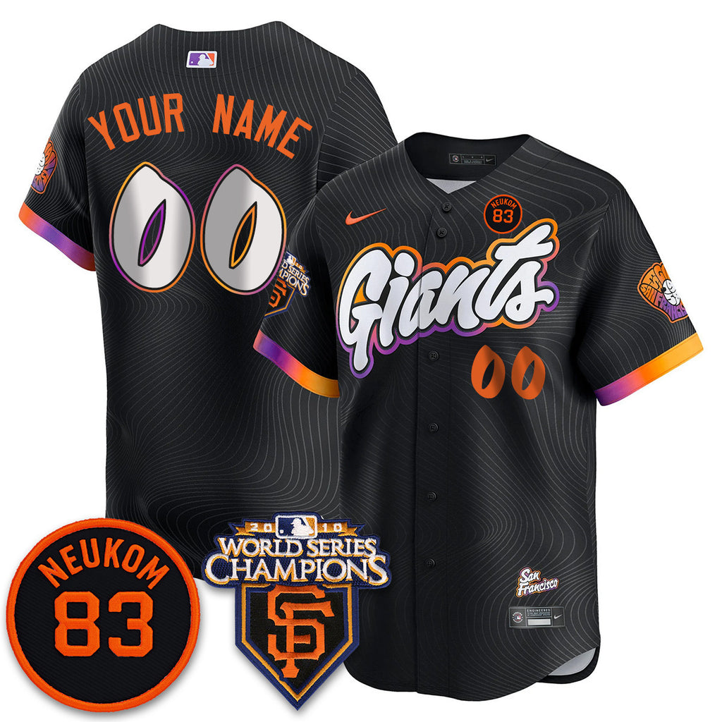Men's Giants Bill Neukom Memories Jersey - 2010 World Series Champions - All Stitched