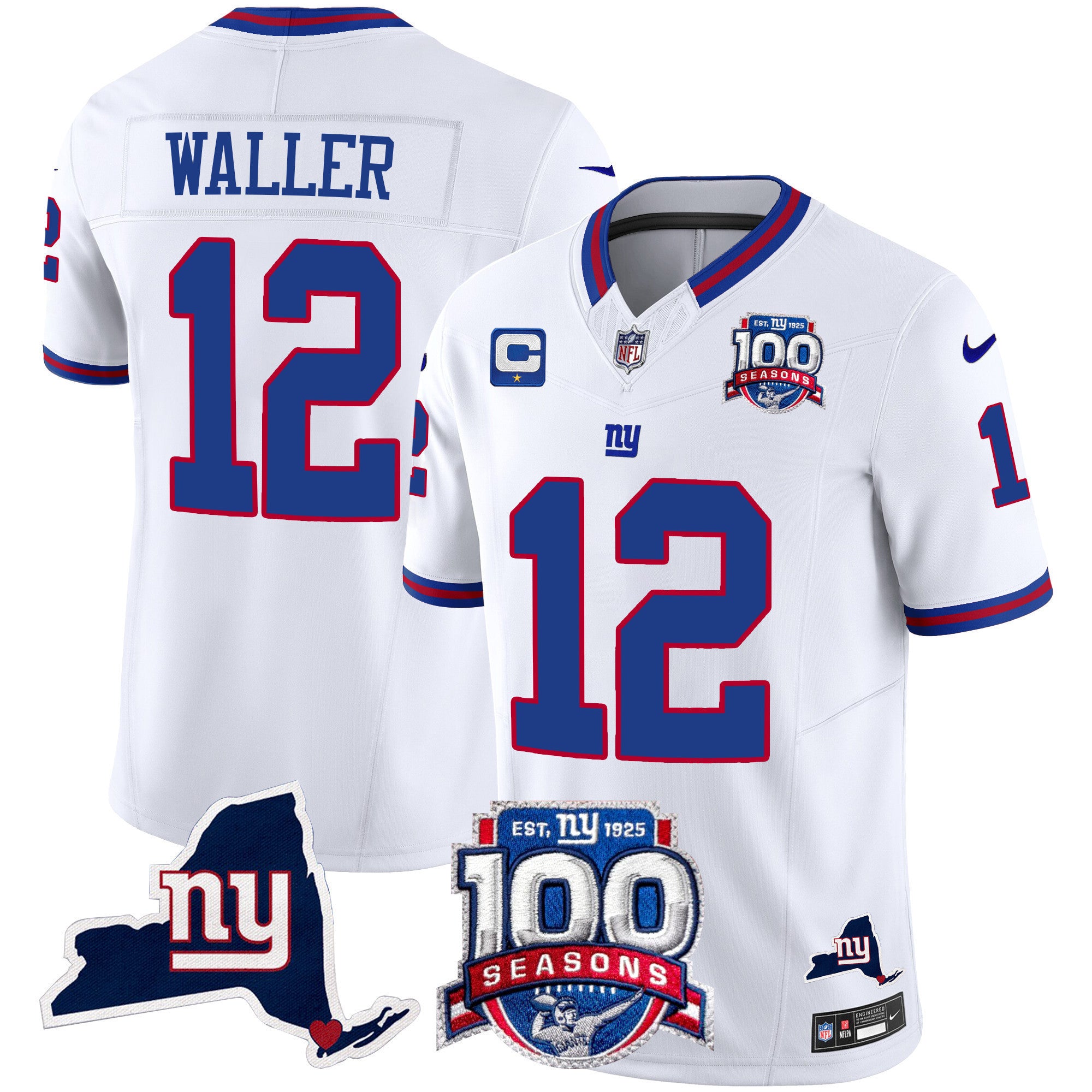 Women's New York Giants 100th Season & State Patch Vapor Limited Jersey - All Stitched