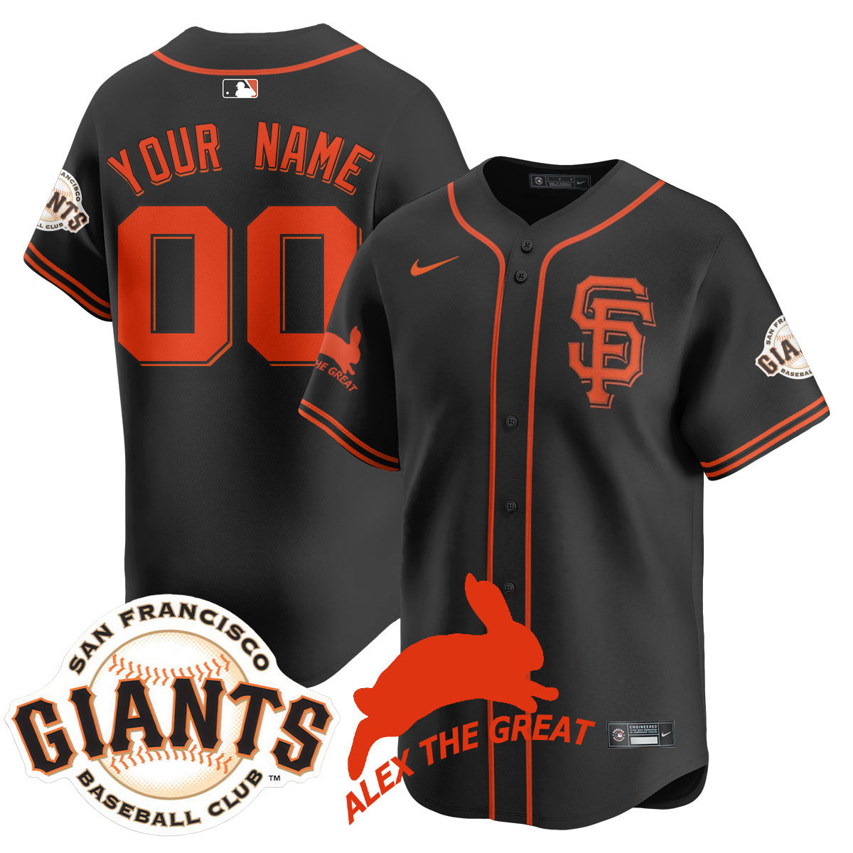 Women's San Francisco Giants "Alex the Great" Rabbit Memories 2025 Jersey - All Stitched
