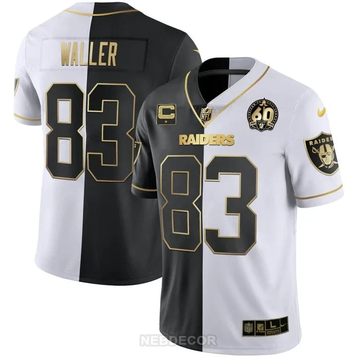 MEN'S RAIDERS 60TH SEASON PATCH GOLD & SPLIT JERSEY - ALL STITCHED