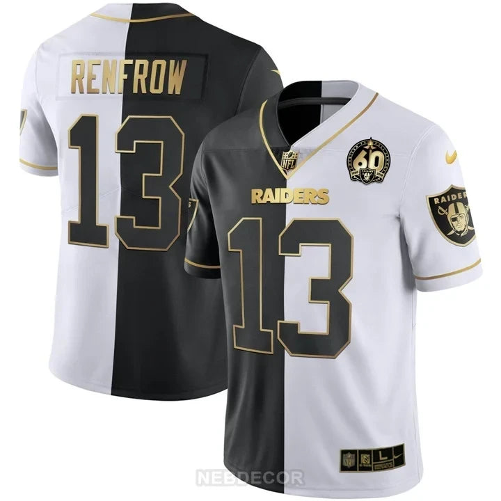 MEN'S RAIDERS 60TH SEASON PATCH GOLD & SPLIT JERSEY - ALL STITCHED
