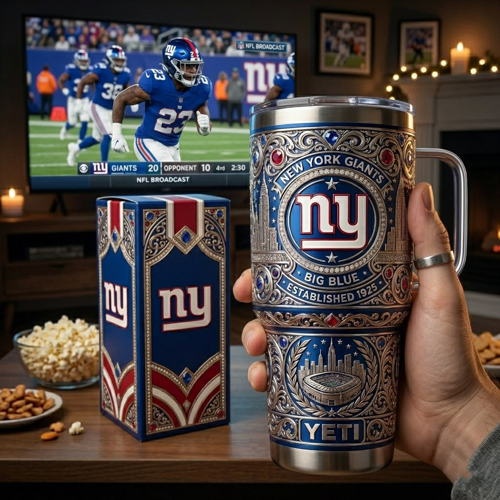 Newyork Giants 40 oz Tumbler with Handle and Lid